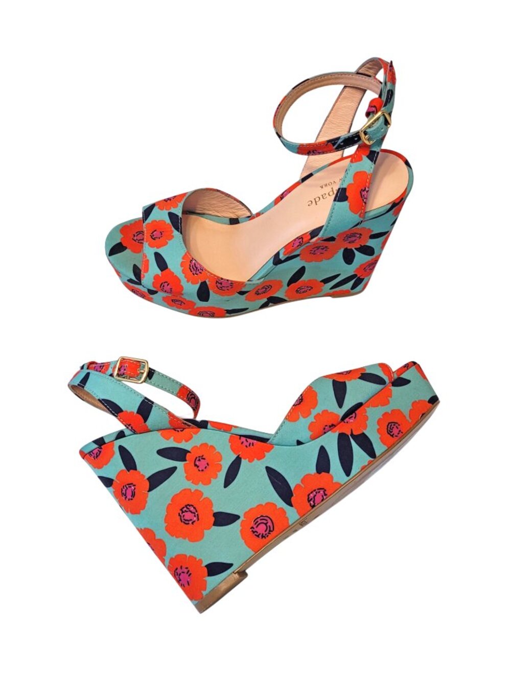 Kate Spade Dellie Floral Wedge in Mint Majorelle